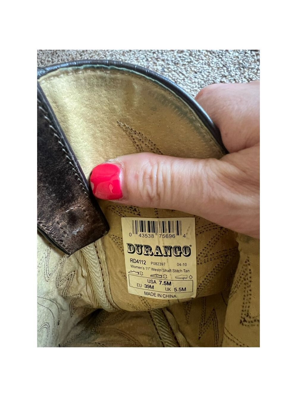 Women's Durango Brown Leather Western Boots Size 7.5 - Picture 7 of 7